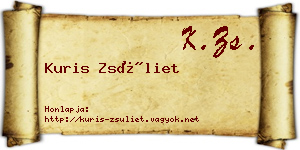 Kuris Zsüliet névjegykártya